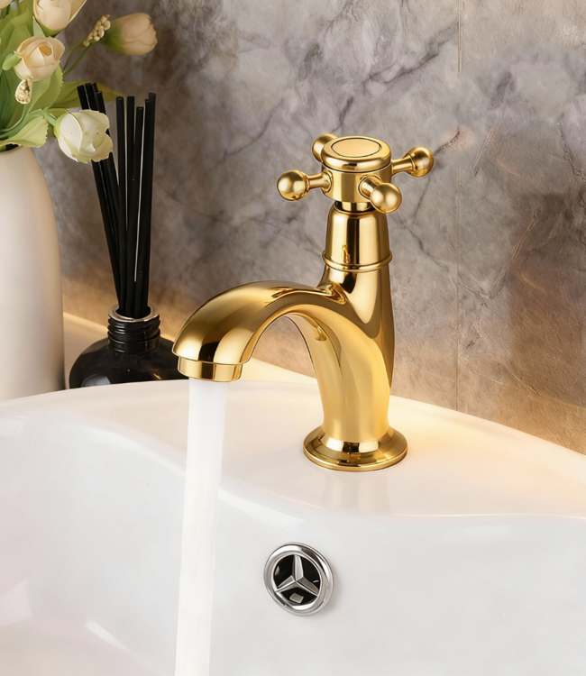 Rene houtman Nostalgische Koudwaterkraan | Goud