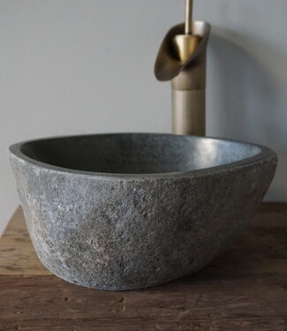 Rene Houtman Kleine Stenen Waskom + Spoelgat | H14 x B30 x D24 cm
