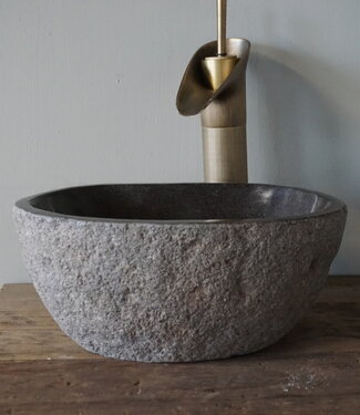 Rene Houtman Kleine Stenen Waskom + Spoelgat | H14 x B30 x D22 cm