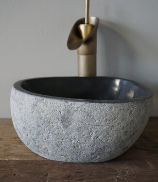 Rene Houtman Kleine Stenen Waskom + Spoelgat | Nr 2 | H14xB28xD23 cm