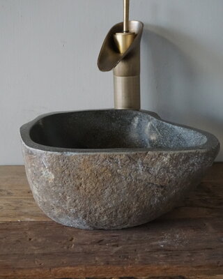 Rene Houtman Kleine Stenen Waskom + Spoelgat | H13 x B28 x D24 cm