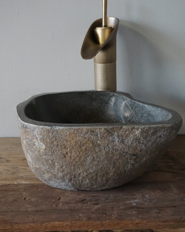 Rene Houtman Kleine Stenen Waskom + Spoelgat | H13 x B28 x D24 cm