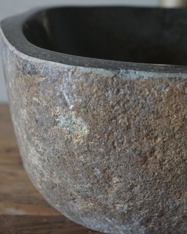 Rene Houtman Kleine Stenen Waskom + Spoelgat | H13 x B28 x D24 cm