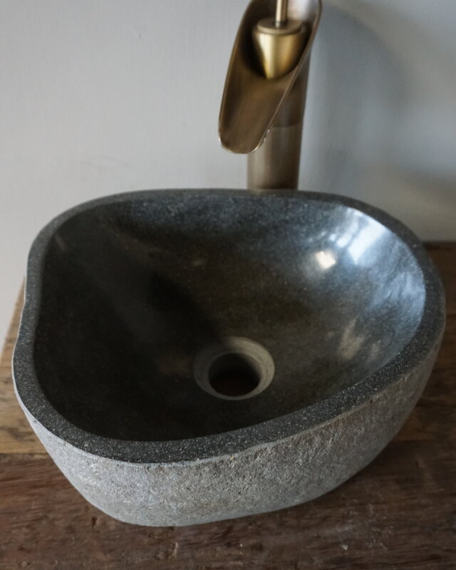 Rene Houtman Kleine Stenen Waskom + Spoelgat | H13 x B30 x D25,5 cm