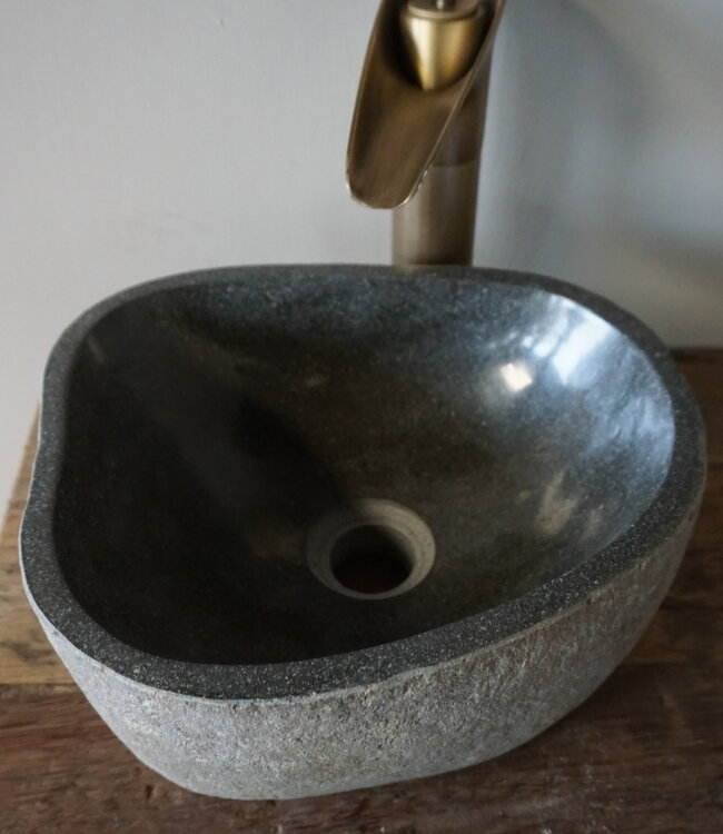 Rene Houtman Kleine Stenen Waskom + Spoelgat | H13 x B30 x D25,5 cm