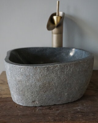 Rene Houtman Kleine Stenen Waskom + Spoelgat | H13 x B30 x D25,5 cm
