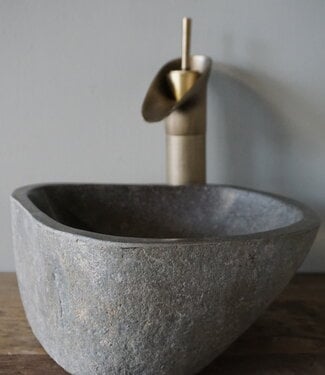 Rene Houtman Kleine Stenen Waskom + Spoelgat | H14 x B29,5 x D27 cm