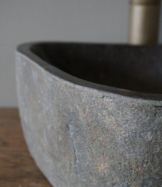 Rene Houtman Kleine Stenen Waskom + Spoelgat | H14 x B29,5 x D27 cm