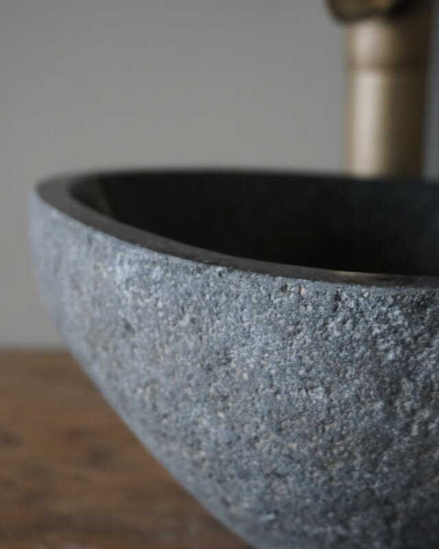 Rene Houtman Kleine Stenen Waskom + Spoelgat | H13,5 x B28 x D25 cm