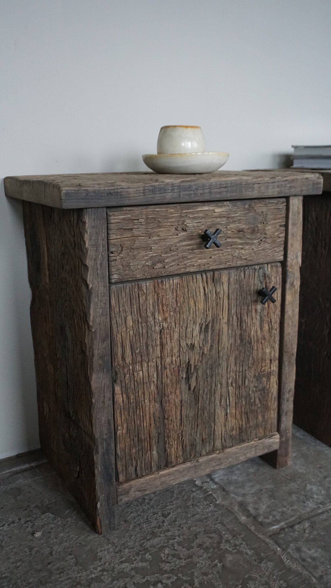 Rene Houtman Nachtkastje | Geborsteld Oud Eiken | H60xB50xD35 cm