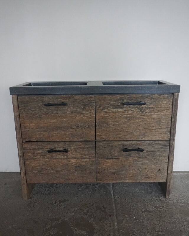 Rene Houtman Badmeubel Sita | Geborsteld Oud Eiken | H90xB120xD46 cm