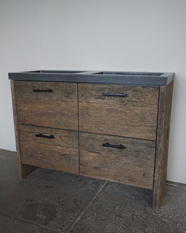 Rene Houtman Badmeubel Sita | Geborsteld Oud Eiken | H90xB120xD46 cm