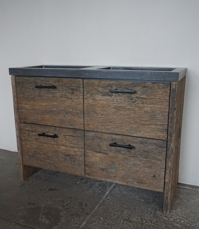 Rene Houtman Badmeubel | Geborsteld Oud Eiken | H90xB120xD46 cm