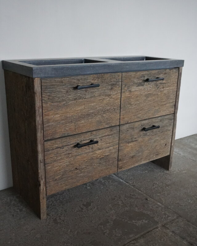 Rene Houtman Badmeubel Sita | Geborsteld Oud Eiken | H90xB120xD46 cm