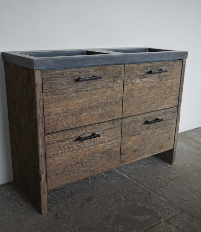 Rene Houtman Badmeubel Sita | Geborsteld Oud Eiken | H90xB120xD46 cm