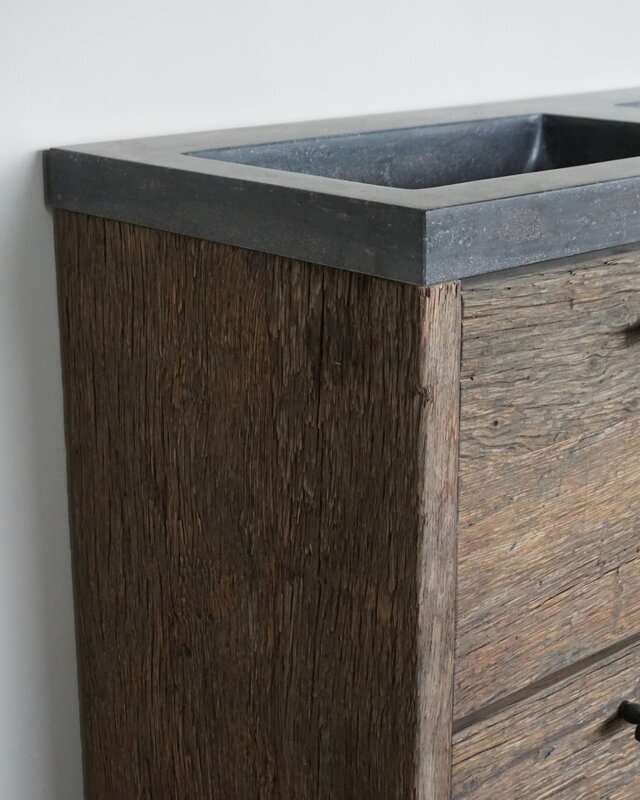 Rene Houtman Badmeubel Sita | Geborsteld Oud Eiken | H90xB120xD46 cm
