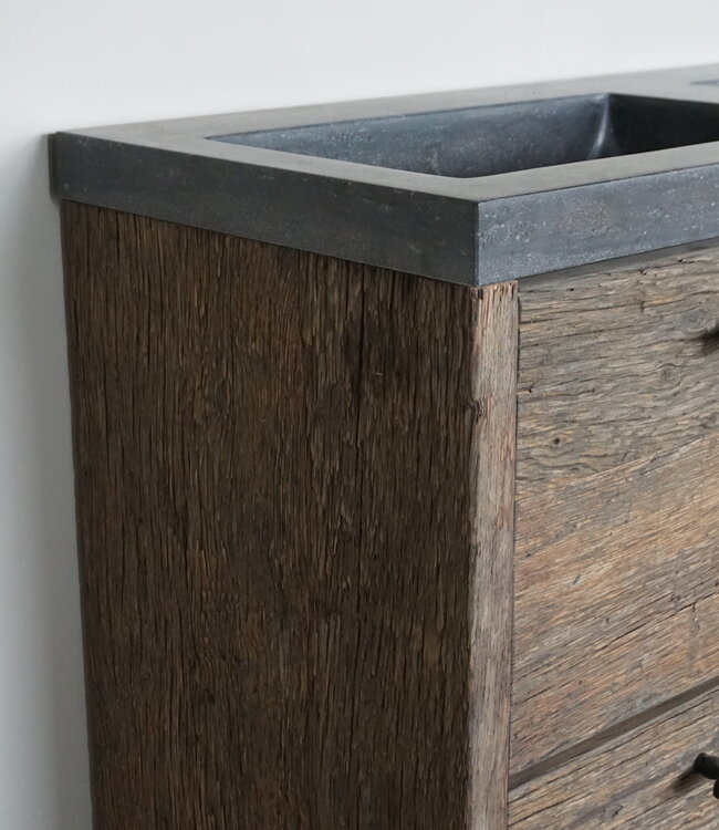 Rene Houtman Badmeubel | Geborsteld Oud Eiken | H90xB120xD46 cm