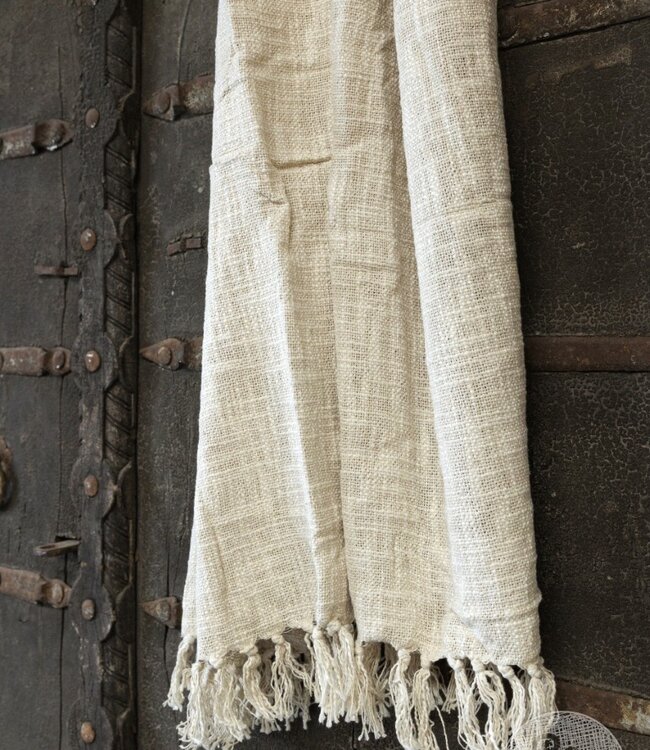 Be-Uniq Plaid Mila linnen/katoen | Ecru