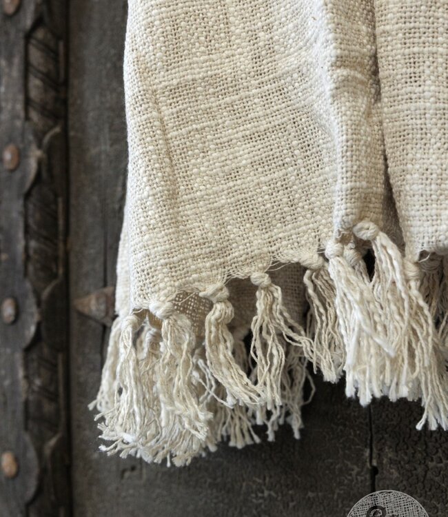 Be-Uniq Plaid Mila linnen/katoen | Ecru