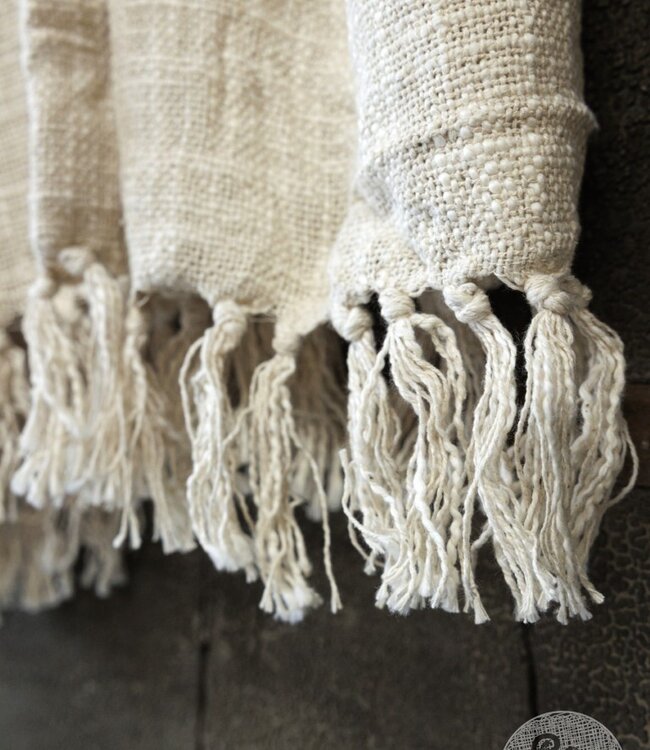 Be-Uniq Plaid Mila linnen/katoen | Ecru