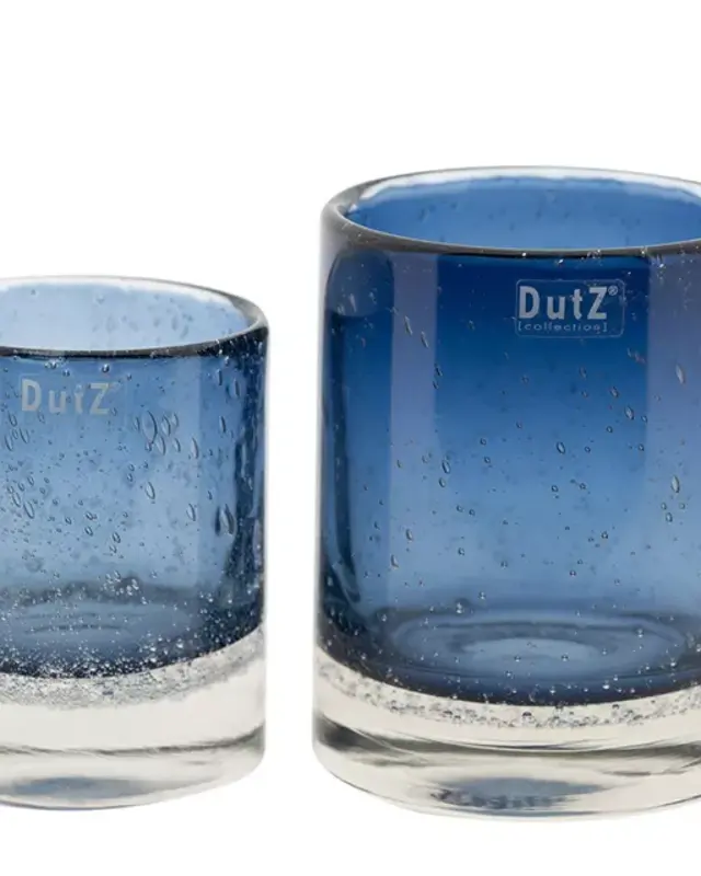 DutZ Kaarsenglas | Staalblauw Transparant | 2 Maten