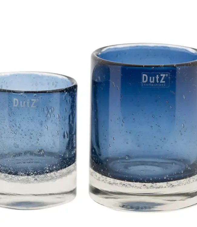 DutZ Kaarsenglas | Staalblauw Transparant | 2 Maten