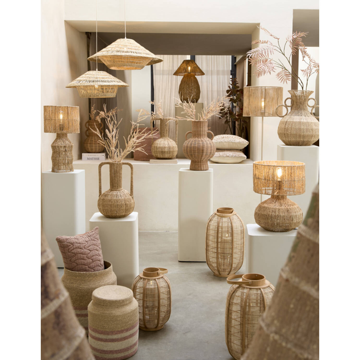 Light&Living Tafellamp Arova | Naturel | H40 x D30 cm
