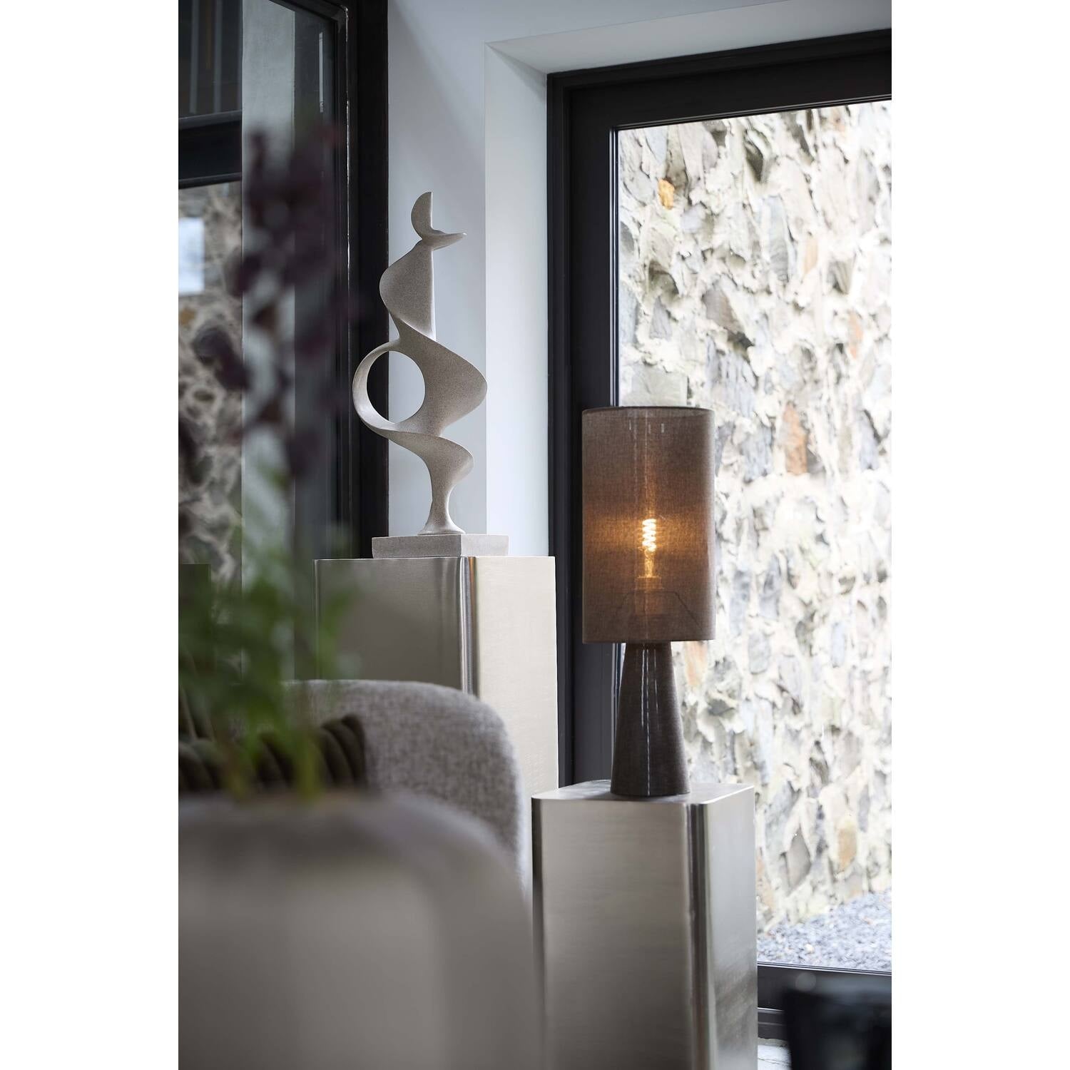 Light&Living Tafellamp Micky | Bruin | Linnen | H58 x D20 cm