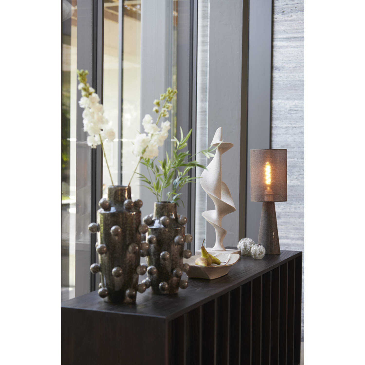 Light&Living Tafellamp Micky | Bruin | Linnen | H58 x D20 cm