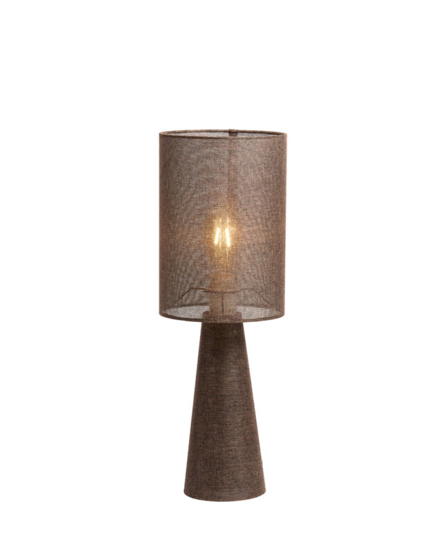 Light&Living Tafellamp Micky | Bruin | Linnen | H58 x D20 cm