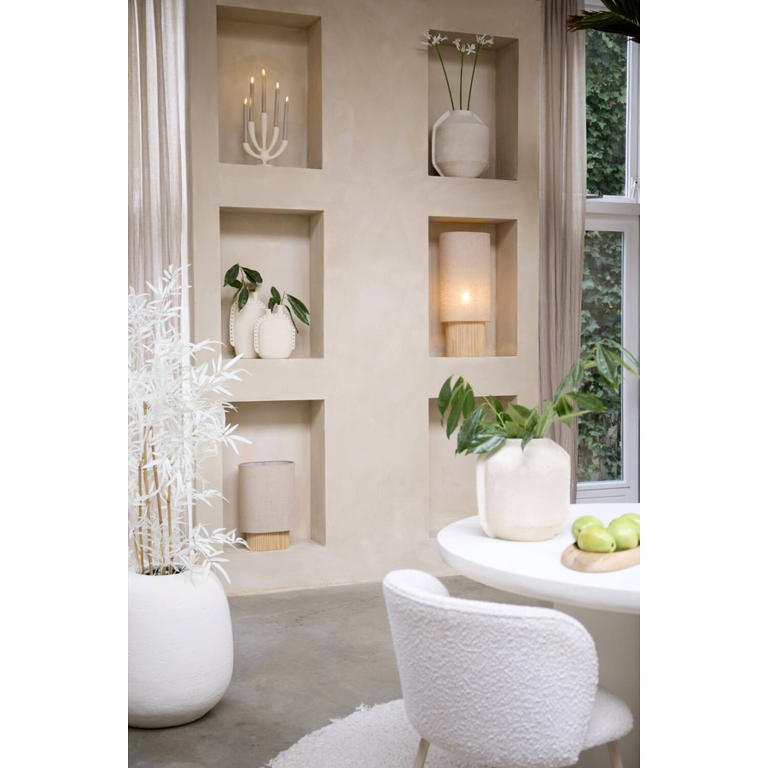 Light&Living Tafellamp Laslo | Naturel | Linnen | H45 x B30 x D20 cm