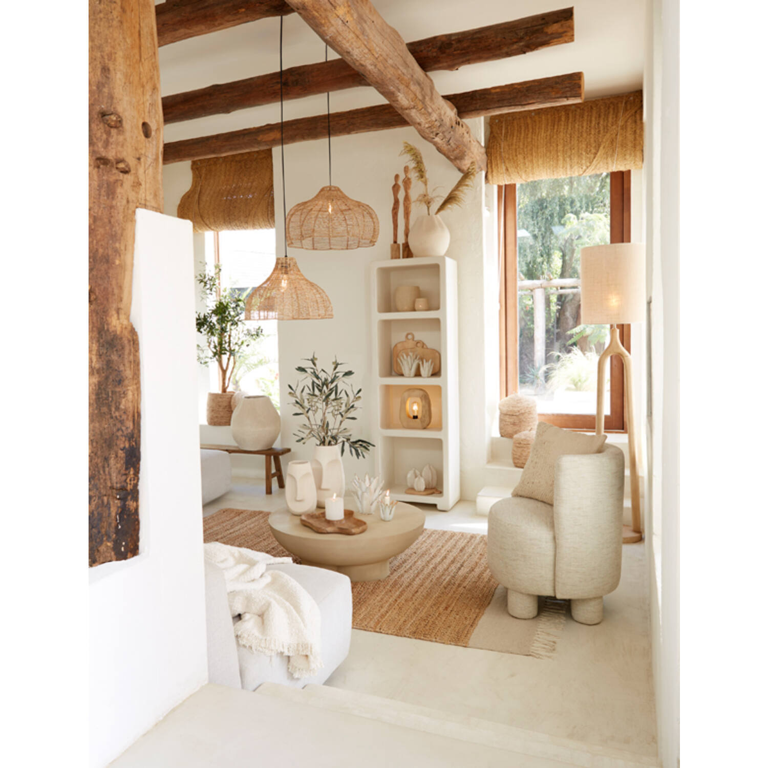 Light&Living Tafellamp Kelafo | Hout | Mat Naturel | H30 x B24 x D8 cm