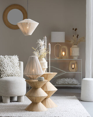 Light&Living Tafellamp Kelafo | Hout | Mat Naturel | H30 x B24 x D8 cm