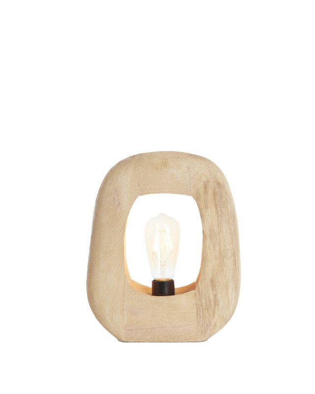 Light&Living Tafellamp Kelafo | Hout | Mat Naturel | H30 x B24 x D8 cm
