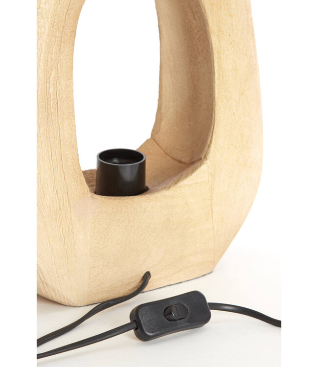 Light&Living Tafellamp Kelafo | Hout | Mat Naturel | H30 x B24 x D8 cm