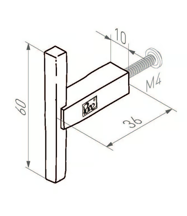 Dauby STUK MEUBELKNOP PTT WIT BRONS (WB) 60mm