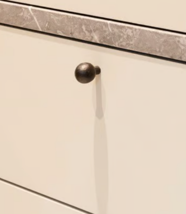 Dauby STUK MEUBELKNOP PT-25 VEROUDERD IJZER - ZWART (VO) 25mm