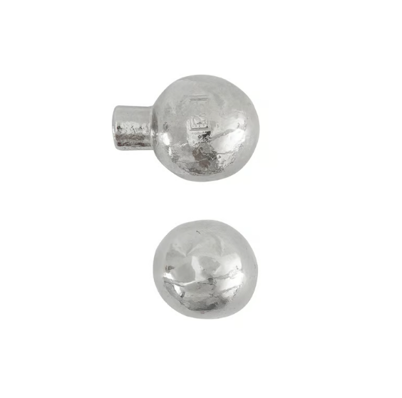 Dauby STUK MEUBELKNOP PT-25 WIT BRONS (WB) 25mm