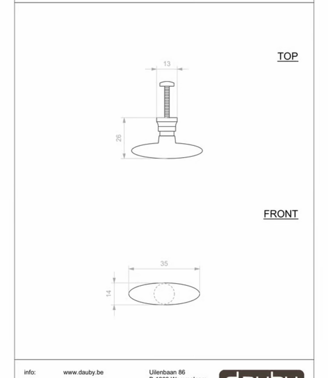 Dauby STUK MEUBELKNOP BT294 SMEEDIJZER (FP) 35mm