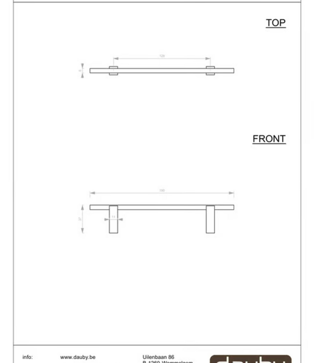 Dauby STUK MEUBELGREEP PMT WIT BRONS (WB) 128mm