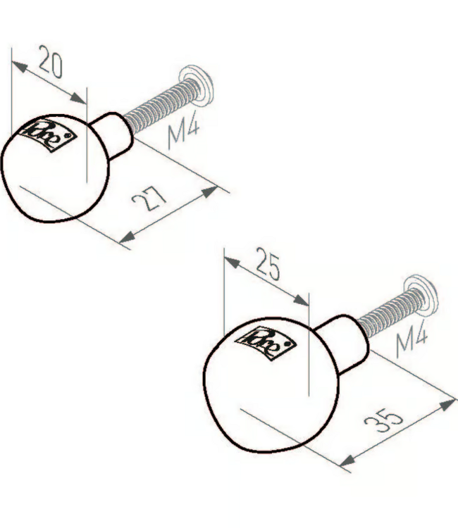 Dauby STUK MEUBELKNOP PT-20 RUW METAAL (RM) 20mm