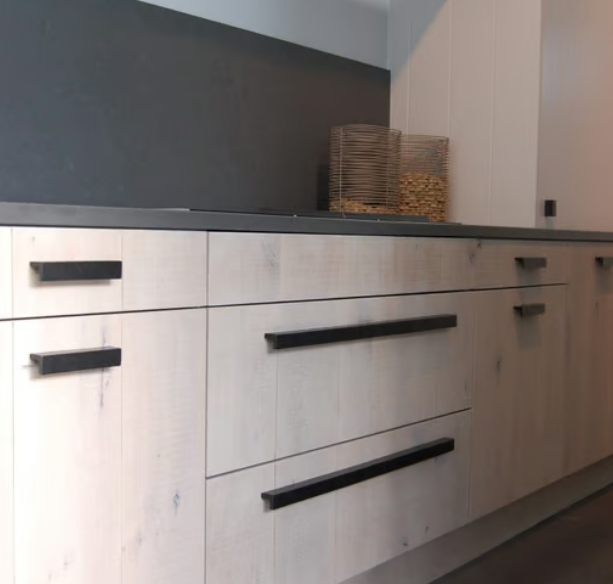 Dauby STUK MEUBELGREEP PML96/150 VEROUDERD IJZER - ZWART (VO) L150mm
