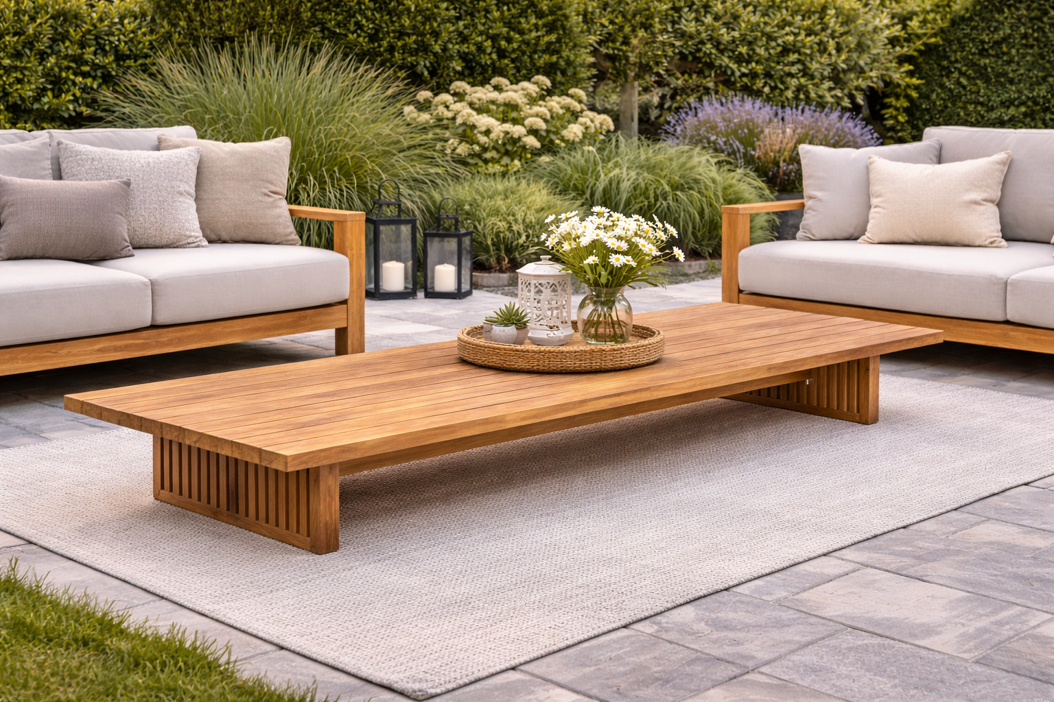 Rene Houtman Salontafel Bymon 300x80x40 Tuintafel Met Naden