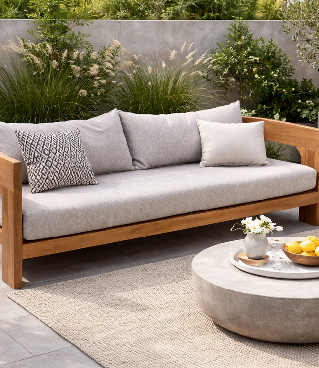 Rene houtman Tuinbank Balby 2-zits 183x80x61 cm inclusief kussens