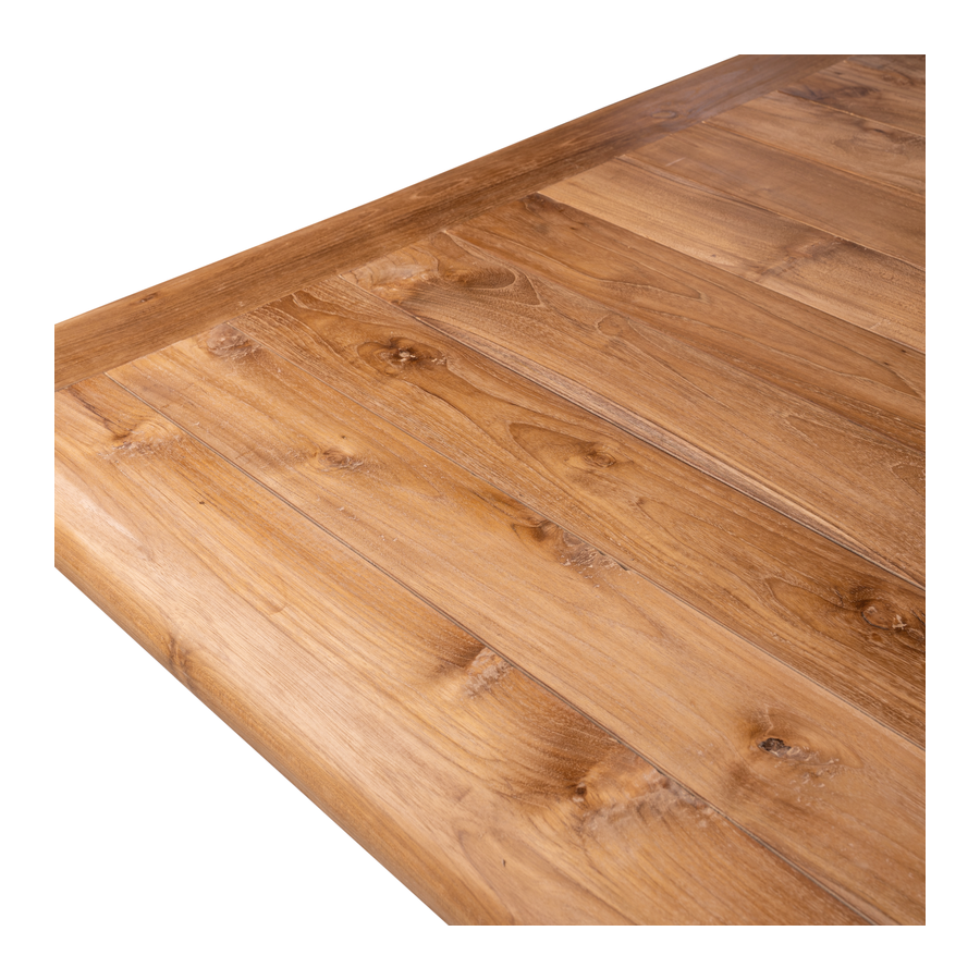 Rene Houtman Tuintafel Hout Rond Afgeronde Poten 240x100x78 Cm