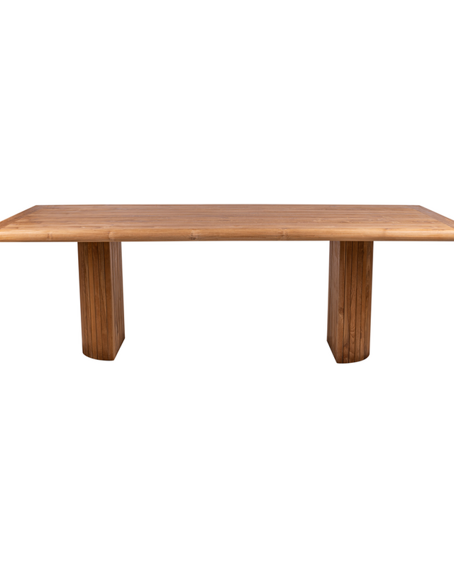 Rene Houtman Tuintafel Hout Rond Afgeronde Poten 240x100x78 Cm