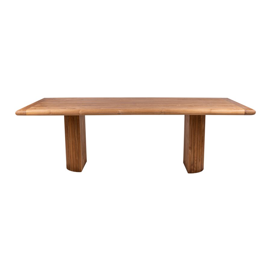 Rene Houtman Tuintafel Hout Rond Afgeronde Poten 240x100x78 Cm