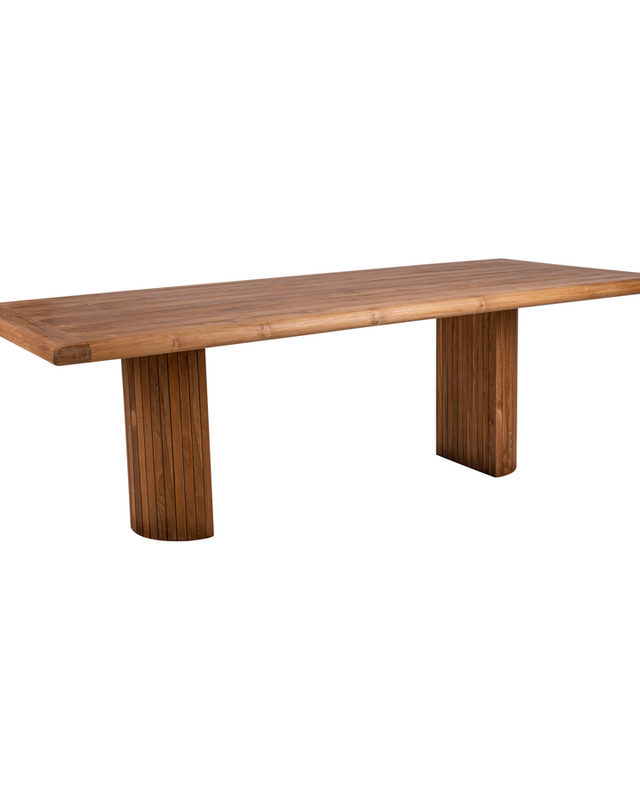 Rene Houtman Tuintafel Hout Rond Afgeronde Poten 240x100x78 Cm
