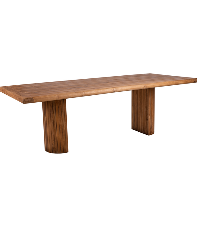 Rene Houtman Tuintafel Hout Rond Afgeronde Poten 240x100x78 Cm