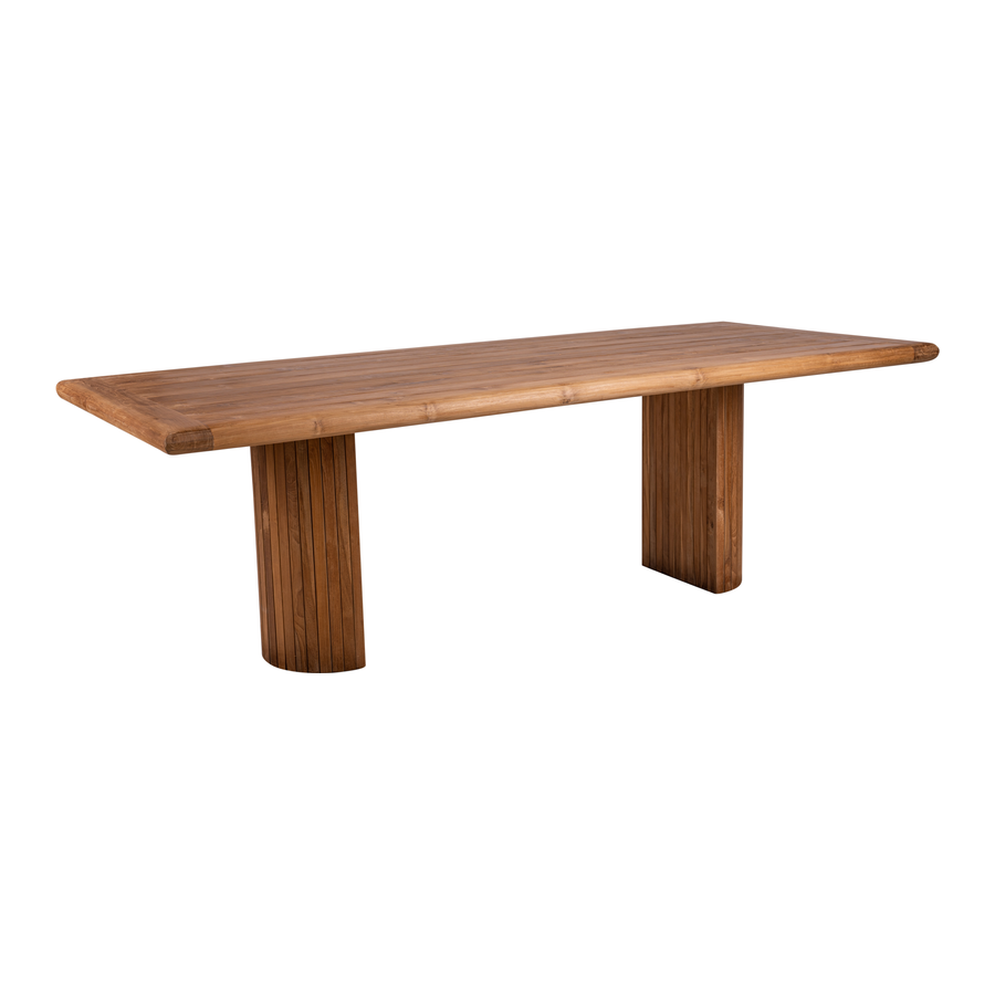 Rene Houtman Tuintafel Hout Rond Afgeronde Poten 240x100x78 Cm
